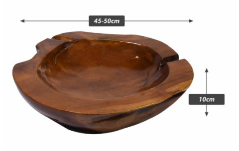 Ręcznie wykonana misa z drewna tekowego 50 cm dekoracyjna