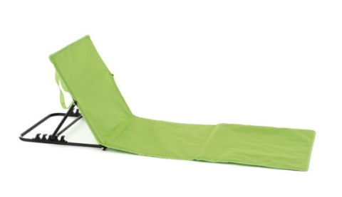 Składana mata plażowa z oparciem, zielona, 158x58 cm, Oxford