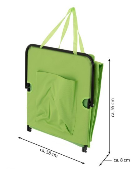 Składana mata plażowa z oparciem, zielona, 158x58 cm, Oxford