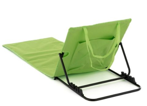 Składana mata plażowa z oparciem, zielona, 158x58 cm, Oxford