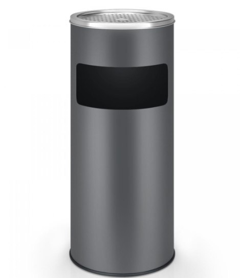 Stojący popielniczka z koszem 17L antracyt stal nierdzewna