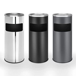 Stojący popielniczka z koszem 17L antracyt stal nierdzewna