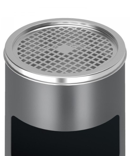 Stojący popielniczka z koszem 17L antracyt stal nierdzewna