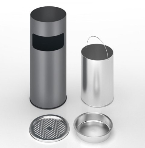 Stojący popielniczka z koszem 17L antracyt stal nierdzewna