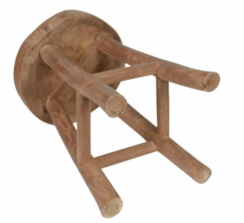 Stołek z litego teaku Divero, ręcznie wykonany, uniwersalny