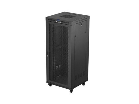 Szafa instalacyjna Rack Lanberg stojąca 19" 37U 800x800 czarna drzwi performowane LCD (flat pack)