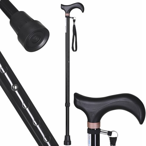 Laska inwalidzka, regulowana (czarna)