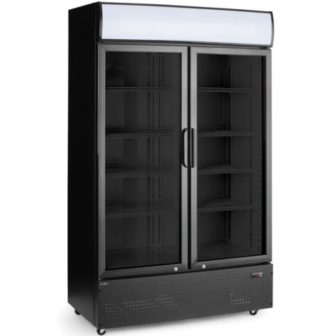 Lodówka chłodziarka barowa 2-drzwiowa z podświetlanym panelem 512 l 510 W