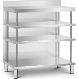 Stół blat barowy roboczy gastronomiczny z rantem 4 półki STAL 100 x 60 x 105 cm