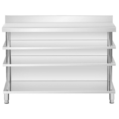Stół blat barowy roboczy gastronomiczny z rantem 4 półki STAL 150 x 60 x 105 cm