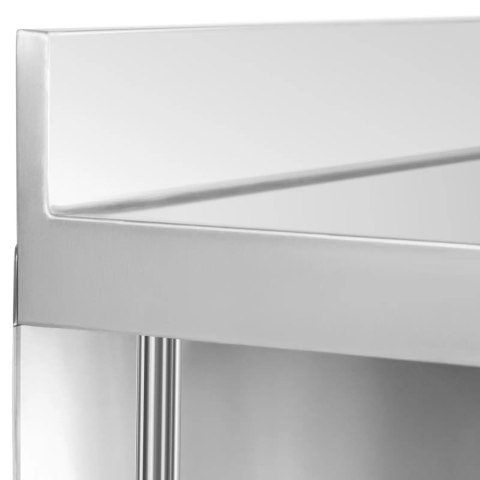 Stół blat barowy roboczy gastronomiczny z rantem 4 półki STAL 200 x 60 x 105 cm