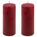 Bordowe świece filarowe 25x10 cm, zestaw 2 szt.