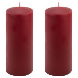 Bordowe świece filarowe 25x10 cm, zestaw 2 szt.