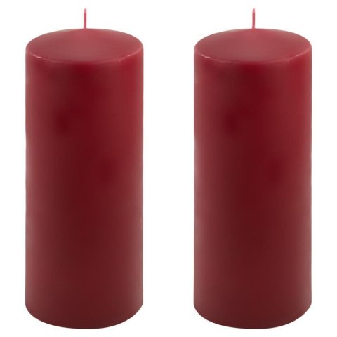 Bordowe świece filarowe 25x10 cm, zestaw 2 szt.