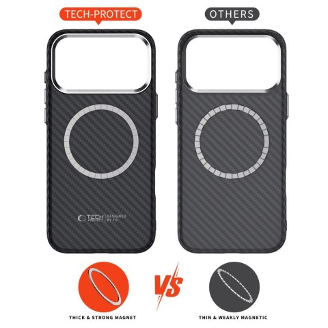 Etui ochronne case na iPhone 17 Pro MagSafe Ion Carbon - czarno-srebrne