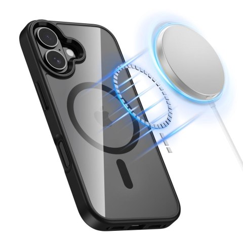 Etui pokrowiec case na iPhone 17 MagSafe MagMat - przezroczysto-czarne