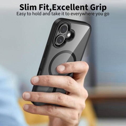 Etui pokrowiec case na iPhone 17 MagSafe MagMat - przezroczysto-czarne