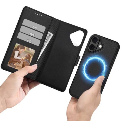 Etui pokrowiec z klapką miejscem na karty do iPhone 17 MagSafe Wallet - czarny mat