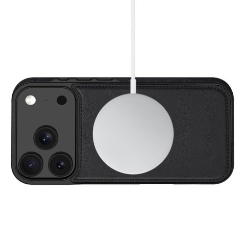 Etui pokrowiec z klapką miejscem na karty do iPhone 17 Pro MagSafe Wallet - czarny mat