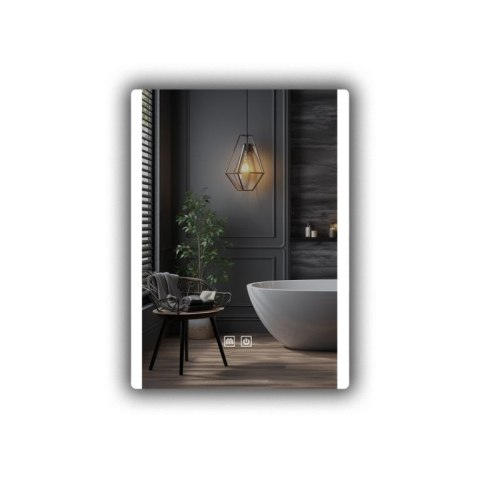 IREDA Lustro łazienkowe LED z oświetleniem, 80 x 60 cm