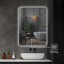 IREDA Lustro łazienkowe z oświetleniem LED, 80 x 60 cm