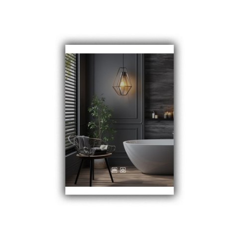 IREDA Lustro łazienkowe z oświetleniem LED, 80 x 60 cm