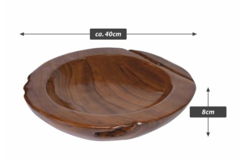 Misa dekoracyjna z drewna tekowego 40 cm ręcznie robiona