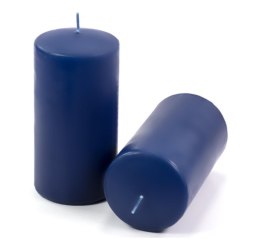 Niebieskie świece filarowe 4 szt. 15x7,5 cm bez zapachu