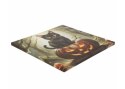 Obraz LED z kotem na dyni 40x40 cm dekoracja Halloween