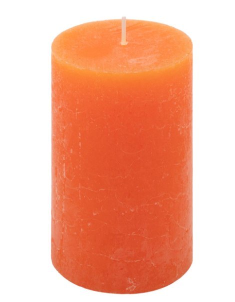 Rustykalne pomarańczowe świece słupkowe 6,8x11,5 cm, 6 szt.