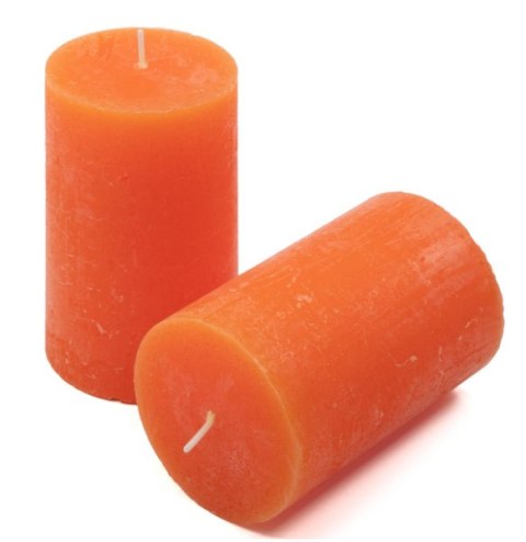 Rustykalne pomarańczowe świece słupkowe 6,8x11,5 cm, 6 szt.