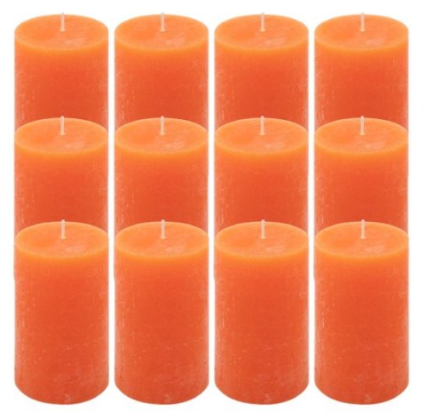 Rustykalne świece pomarańczowe 12 sztuk 6,8x11,5 cm