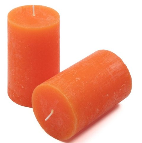 Rustykalne świece pomarańczowe 12 sztuk 6,8x11,5 cm