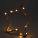 Świąteczna gwiazda LED z liny, ciepła biel, 26 cm, timer