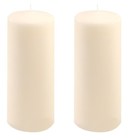 Świece bezzapachowe kremowe 2 szt. 25x10 cm, 180h, dekoracja