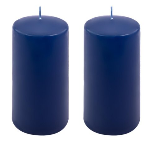 Świece dekoracyjne niebieskie 2 sztuki 15x7,5 cm parafina