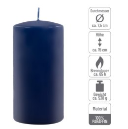 Świece dekoracyjne niebieskie 2 sztuki 15x7,5 cm parafina