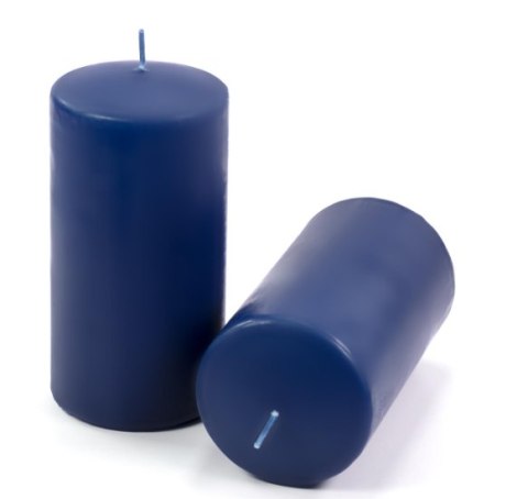 Świece dekoracyjne niebieskie 2 sztuki 15x7,5 cm parafina
