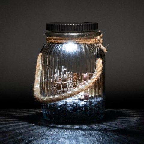 Szklana lampa solarna LED na balkon i taras, 15,5 cm