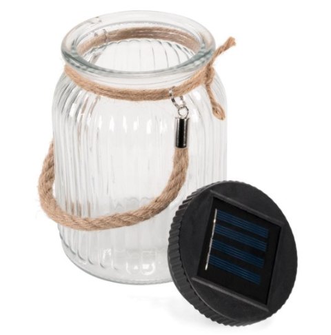 Szklana lampa solarna LED na balkon i taras, 15,5 cm