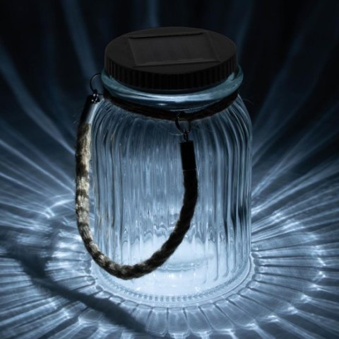 Szklana lampa solarna LED na balkon i taras, 15,5 cm