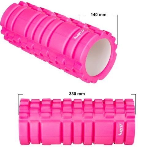 Wałek do masażu MOVIT 33 x 14 cm, różowy