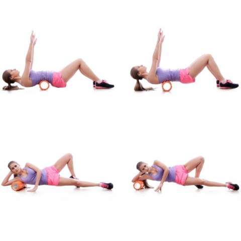 Wałek do masażu MOVIT 33 x 14 cm, różowy