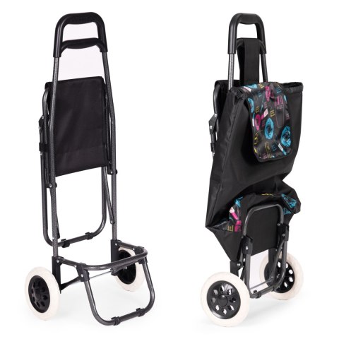 Wózek na zakupy torba 30 litrów ze składanym siedzeniem duże koła ModernHome