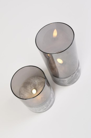 Zestaw świec LED w szklanych pojemnikach z timerem, 3 szt.