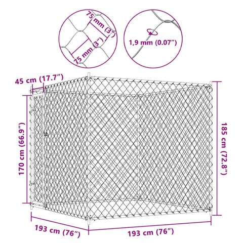 Kojec dla psa, 193 x 193 x 185 cm