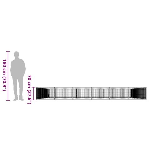 Kojec dla psa, srebrny, 36 m², stalowy