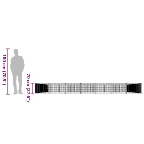 Kojec dla psa, srebrny, 49 m², stalowy