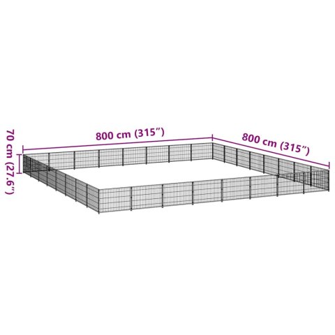 Kojec dla psa, srebrny, 64 m², stalowy