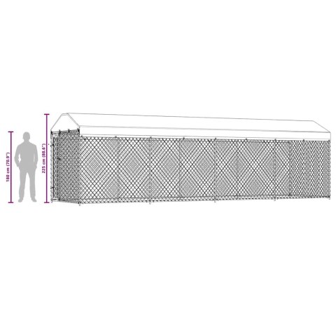 Kojec dla psa z zadaszeniem, 760 x 190 x 225 cm